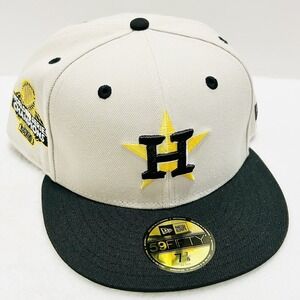 New Era Houston Astros World Series Champs 59FIFTY Fitted Hat Cap 7 7/8 Beige‎